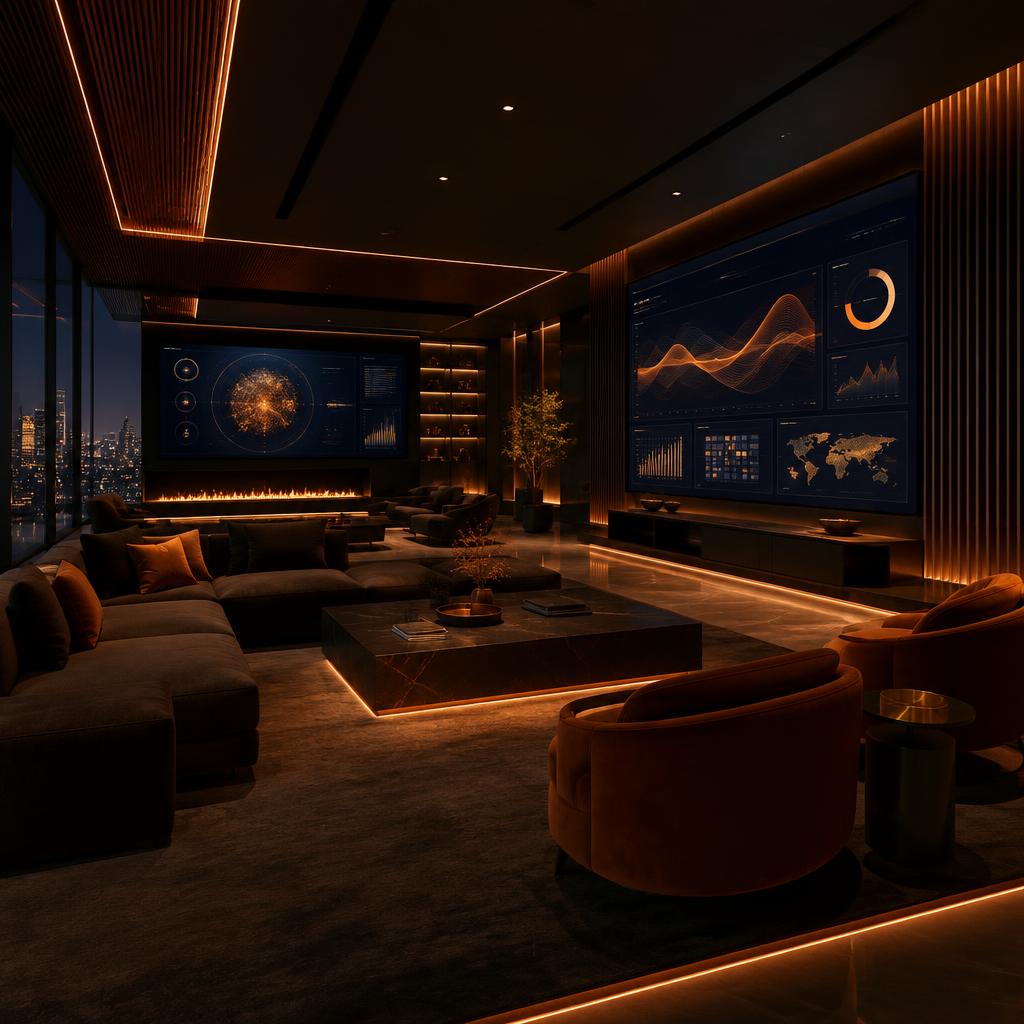 Operations lounge with live dashboards